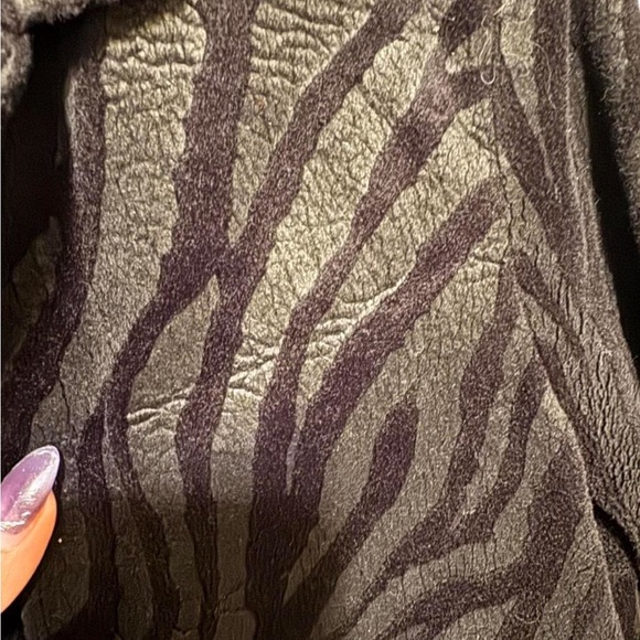 Vintage Forever 21 Black Zebra Print Trench Coat / blazer medium Y2K - Picture 5 of 7